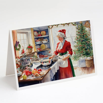Cookies with Santa Claus Mrs. Claus Greeting Cards Pack of 8 Caroline's Treasures