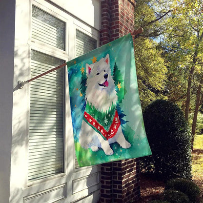 Samoyed Christmas House Flag-1