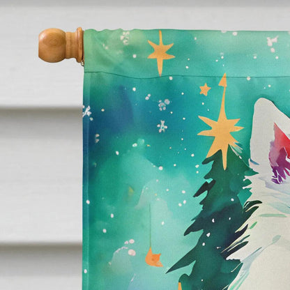 Samoyed Christmas House Flag-2