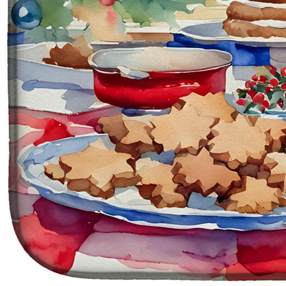 Cairn Terrier Christmas Cookies Dish Drying Mat - Vivid Treasure Zone