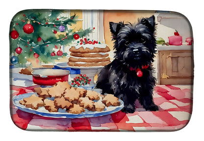 Cairn Terrier Christmas Cookies Dish Drying Mat - Vivid Treasure Zone