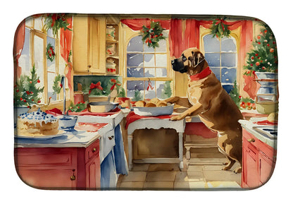 Mastiff Christmas Cookies Dish Drying Mat-0
