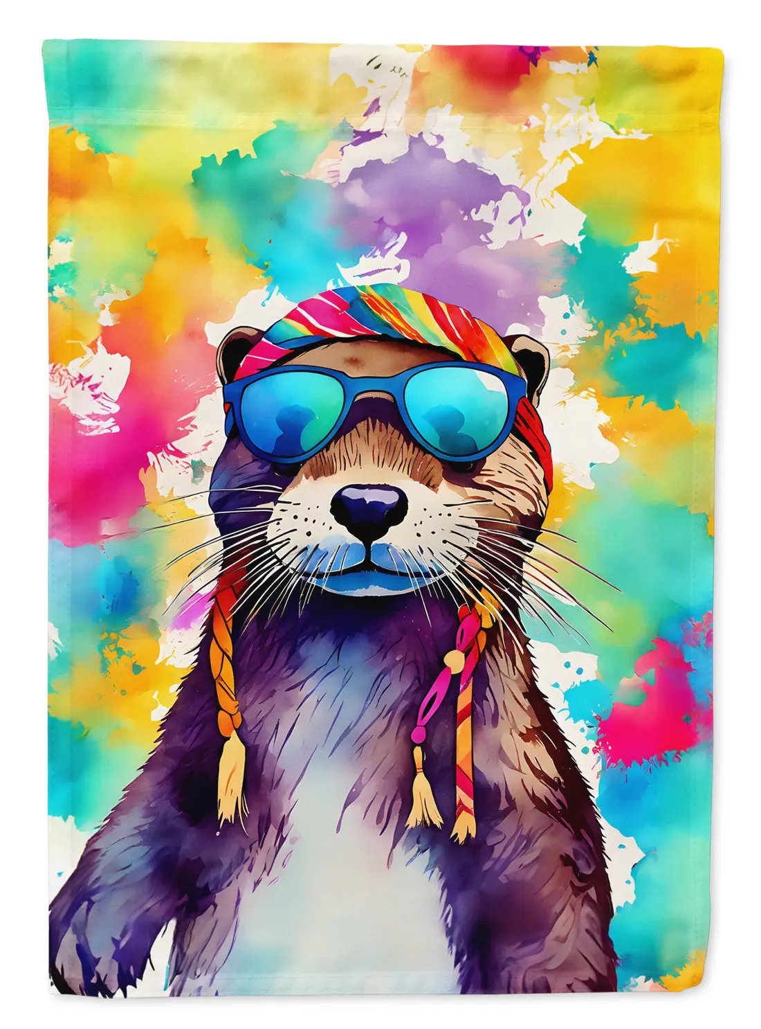 Hippie Animal Otter House Flag - Vivid Treasure Zone