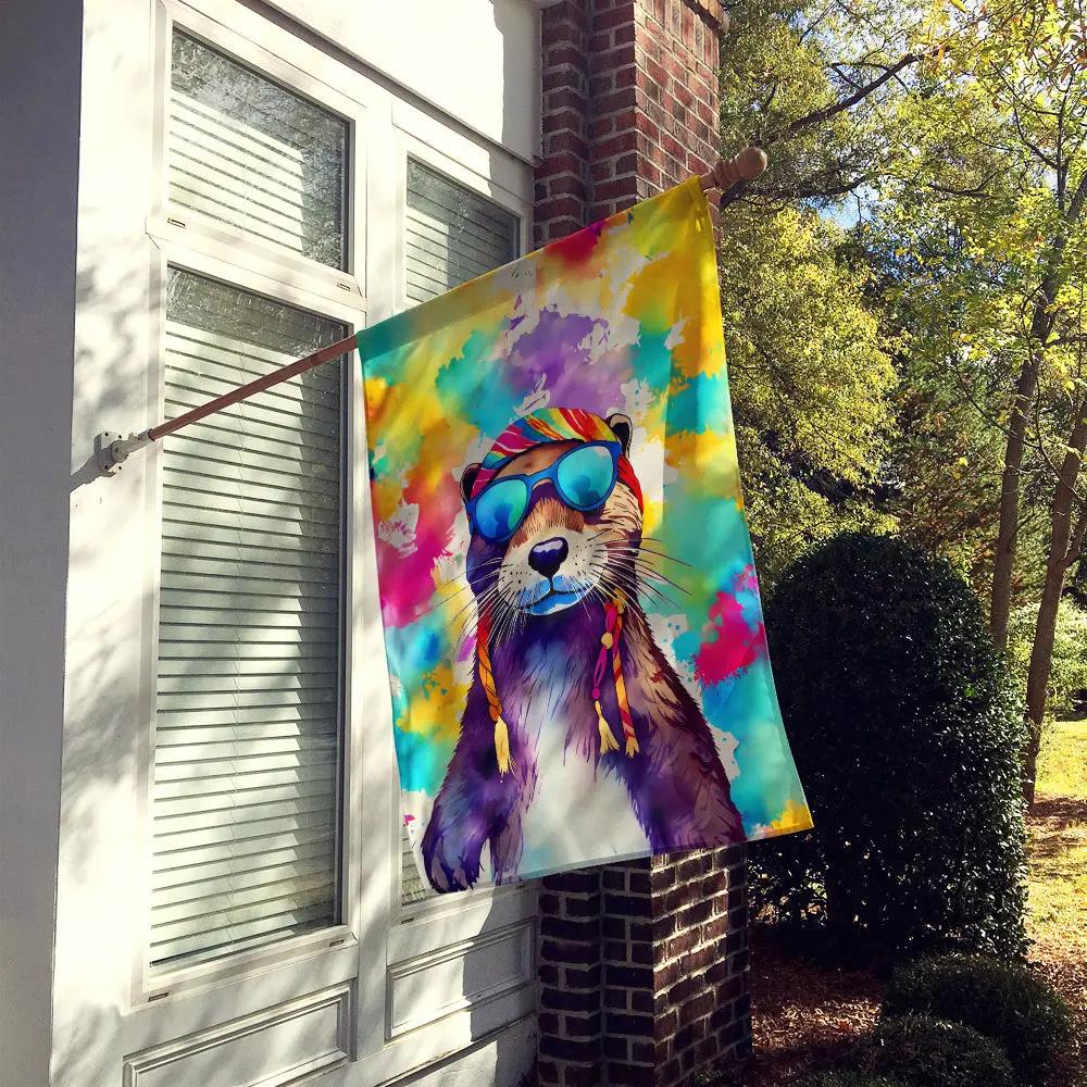 Hippie Animal Otter House Flag - Vivid Treasure Zone