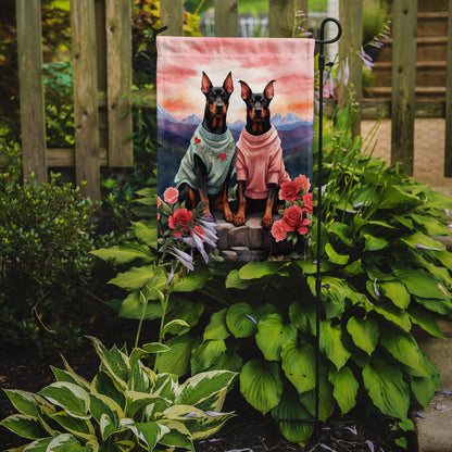 Doberman Pinscher Two Hearts Garden Flag Caroline's Treasures
