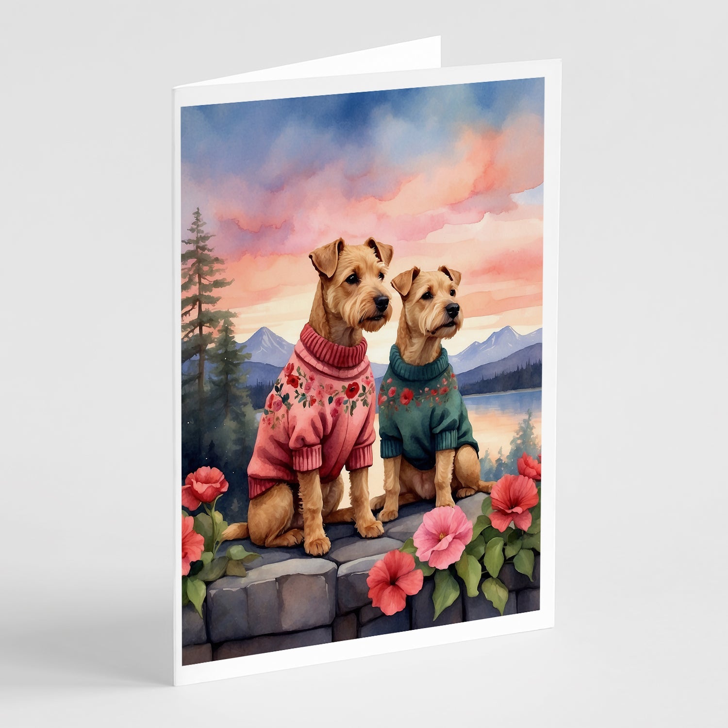 Lakeland Terrier Two Hearts Greeting Cards Pack of 8 Caroline's Treasures
