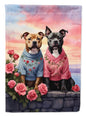 Staffordshire Bull Terrier Two Hearts Garden Flag - Vivid Treasure Zone