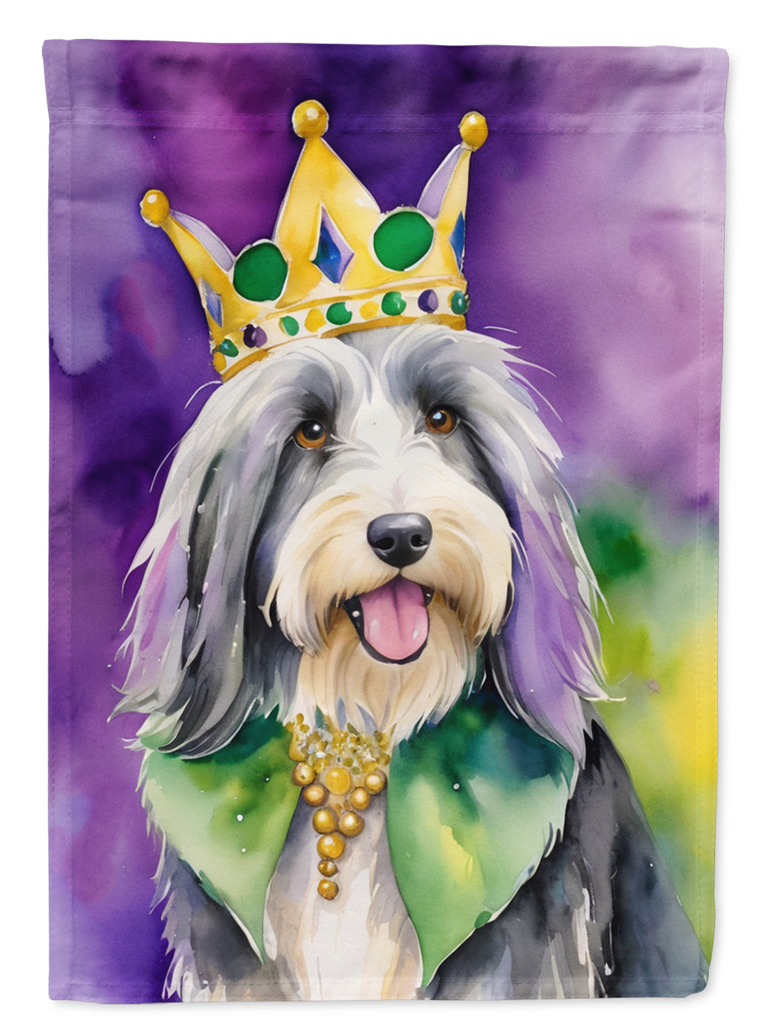 Bearded Collie King of Mardi Gras Garden Flag Caroline's Treasures
