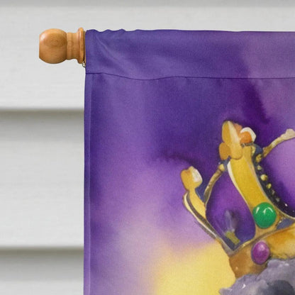 Portuguese Water Dog King of Mardi Gras House Flag - Vivid Treasure Zone