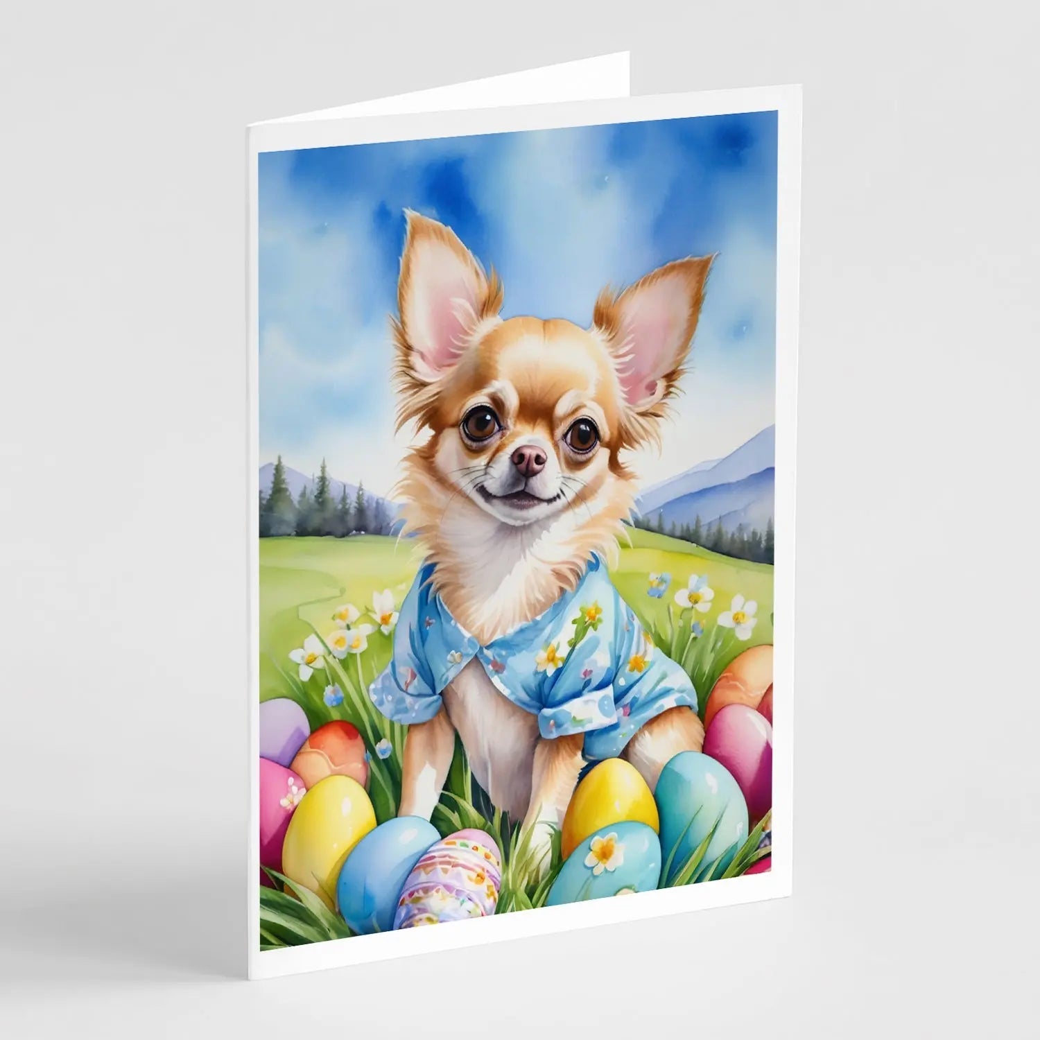 Chihuahua Easter Egg Hunt Greeting Cards Pack of 8 Caroline's Treasures