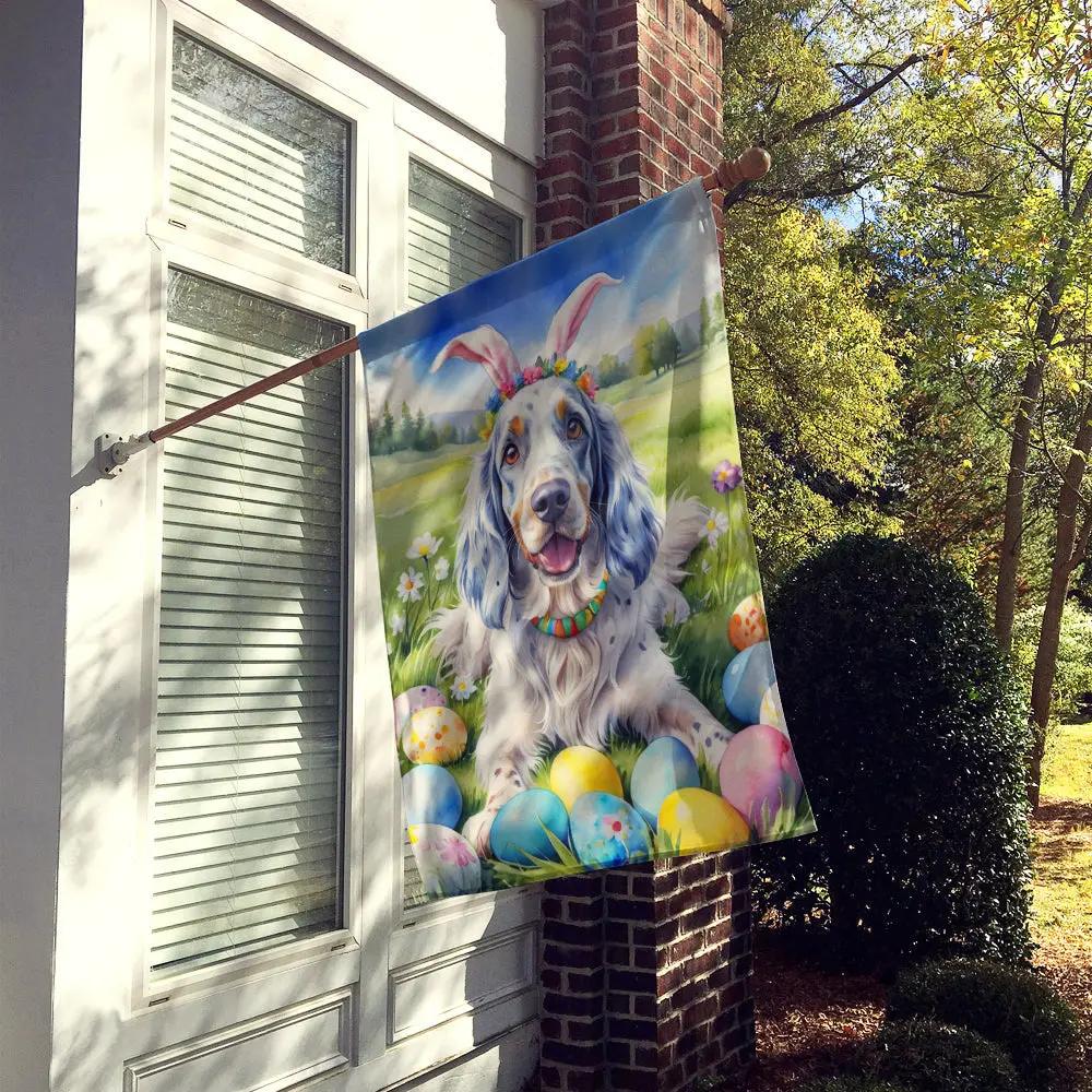 English Setter Easter Egg Hunt House Flag Caroline's Treasures