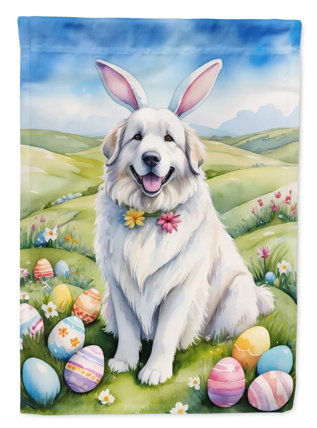 Great Pyrenees Easter Egg Hunt House Flag Caroline's Treasures