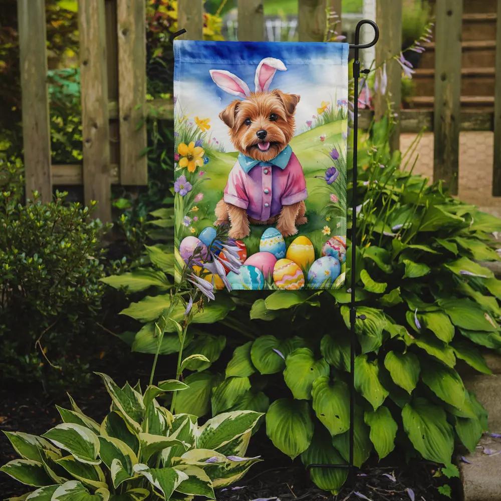 Norfolk Terrier Easter Egg Hunt Garden Flag - Vivid Treasure Zone