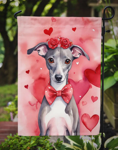 Italian Greyhound My Valentine Garden Flag-2