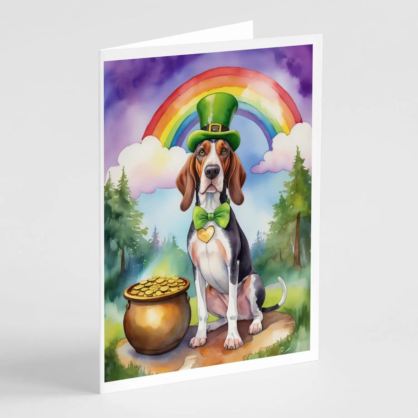 American English Coonhound St Patrick's Day Greeting Cards Pack of 8 Caroline's Treasures