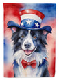 Border Collie Patriotic American Garden Flag-0