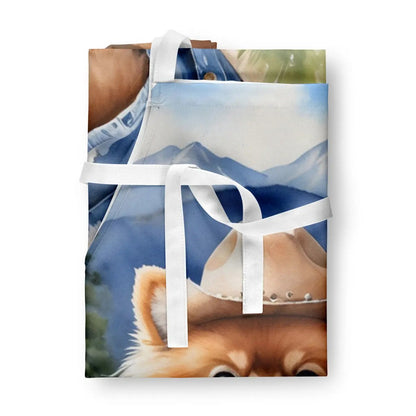 Pomeranian Cowboy Welcome Apron - Vivid Treasure Zone