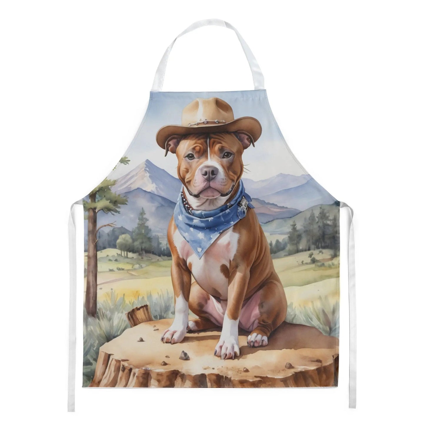 Staffordshire Bull Terrier Cowboy Welcome Apron - Vivid Treasure Zone