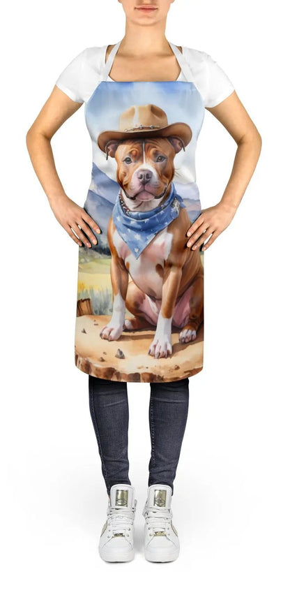Staffordshire Bull Terrier Cowboy Welcome Apron - Vivid Treasure Zone