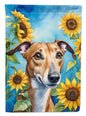 Greyhound in Sunflowers House Flag - Vivid Treasure Zone