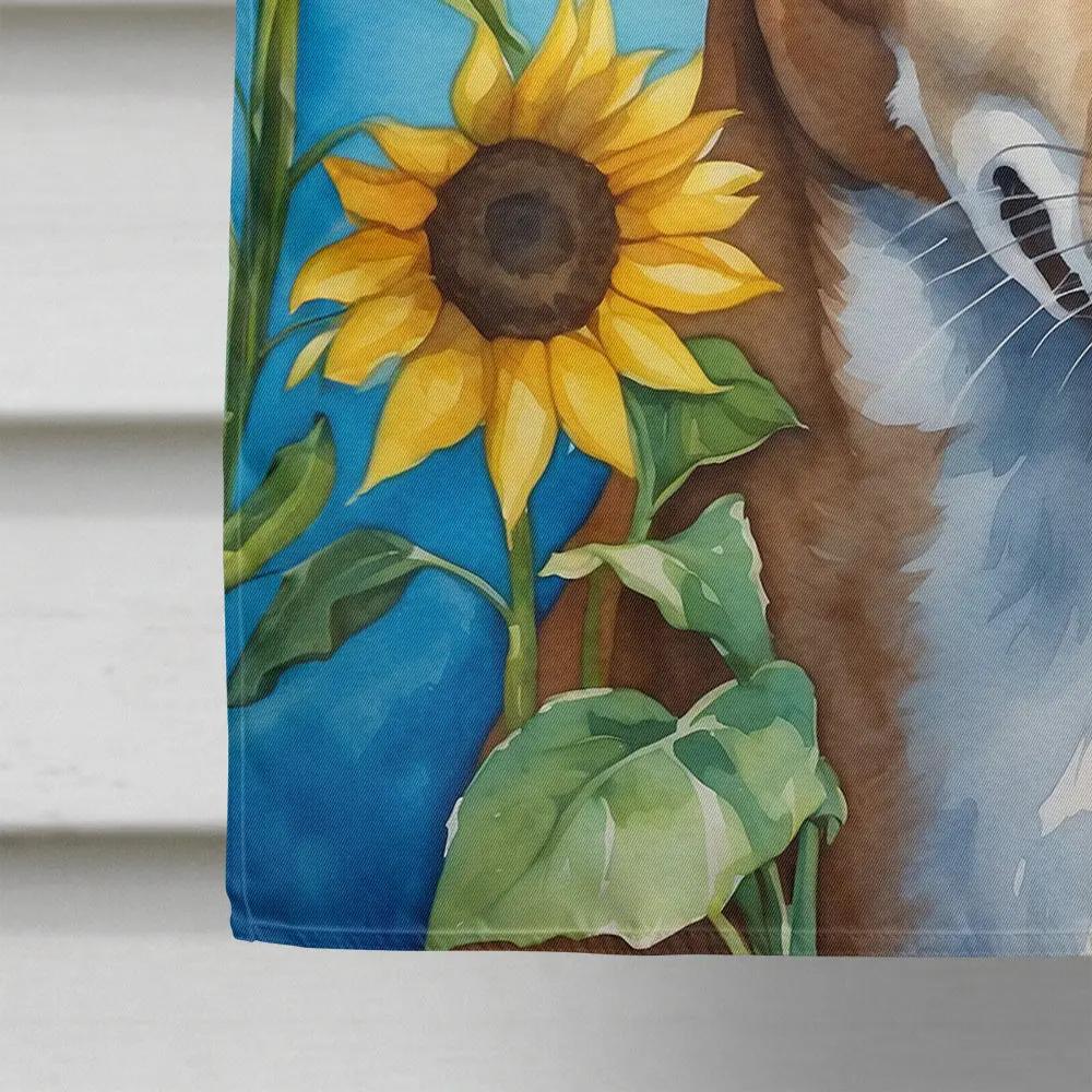Greyhound in Sunflowers House Flag - Vivid Treasure Zone