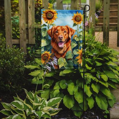Nova Scotia Duck Toller in Sunflowers Garden Flag - Vivid Treasure Zone