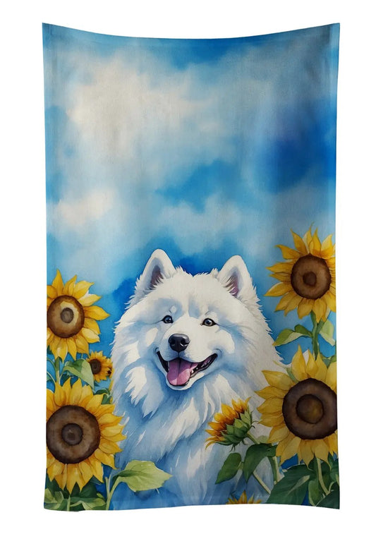 Samoyed in Sunflowers Kitchen Towel Caroline's Treasures