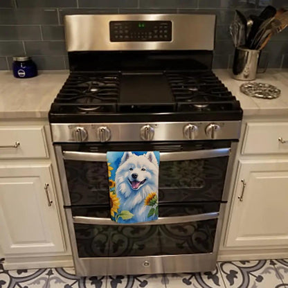 Samoyed in Sunflowers Kitchen Towel Caroline's Treasures