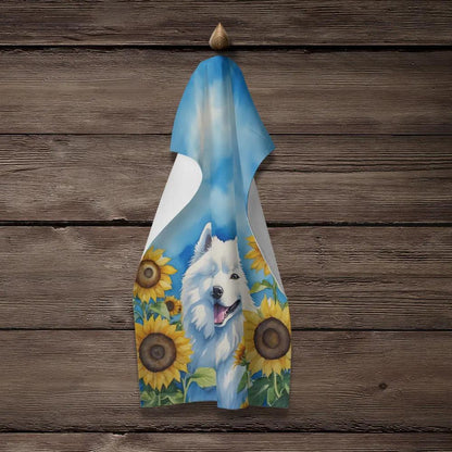 Samoyed in Sunflowers Kitchen Towel Caroline's Treasures