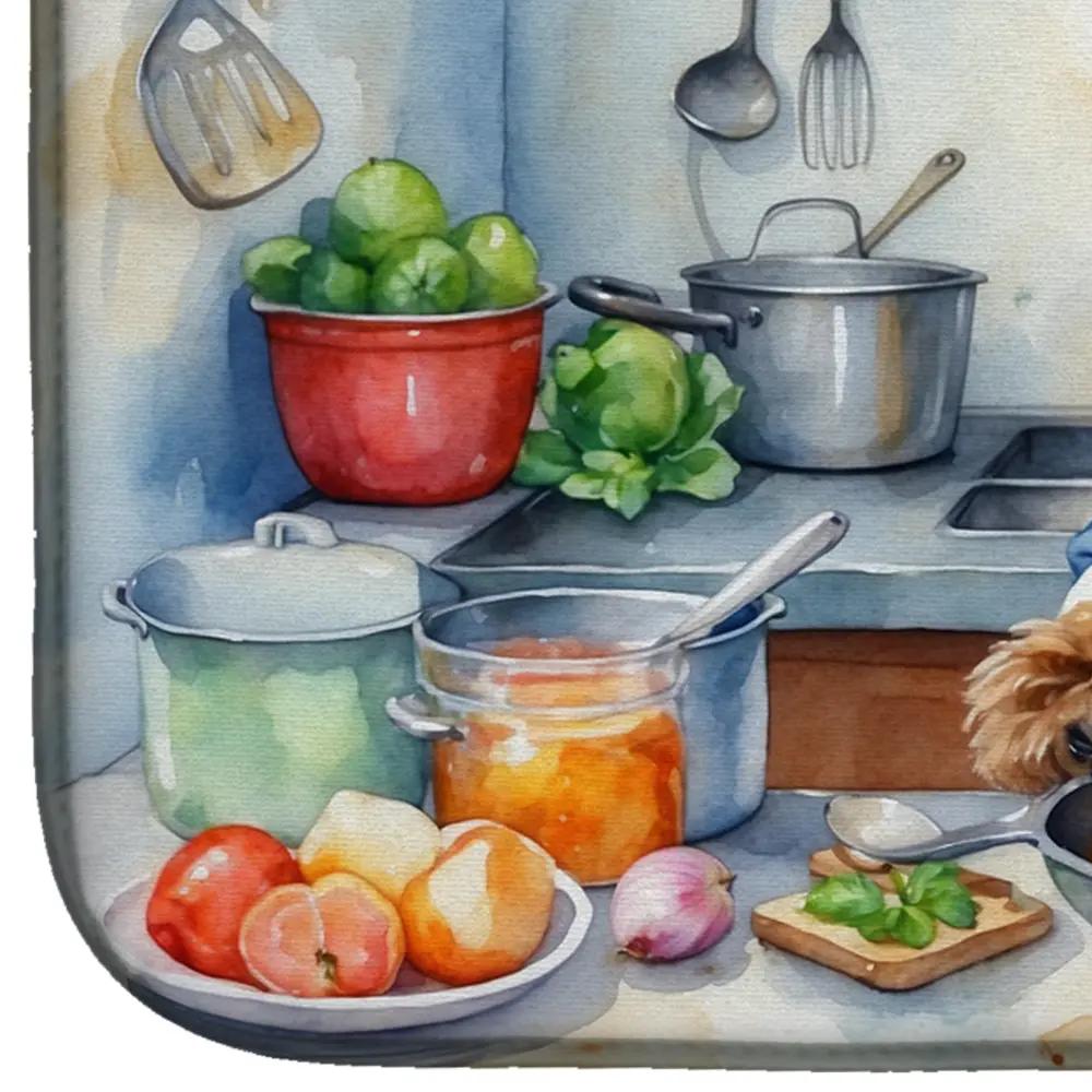 Brussels Griffon The Chef Dish Drying Mat - Vivid Treasure Zone