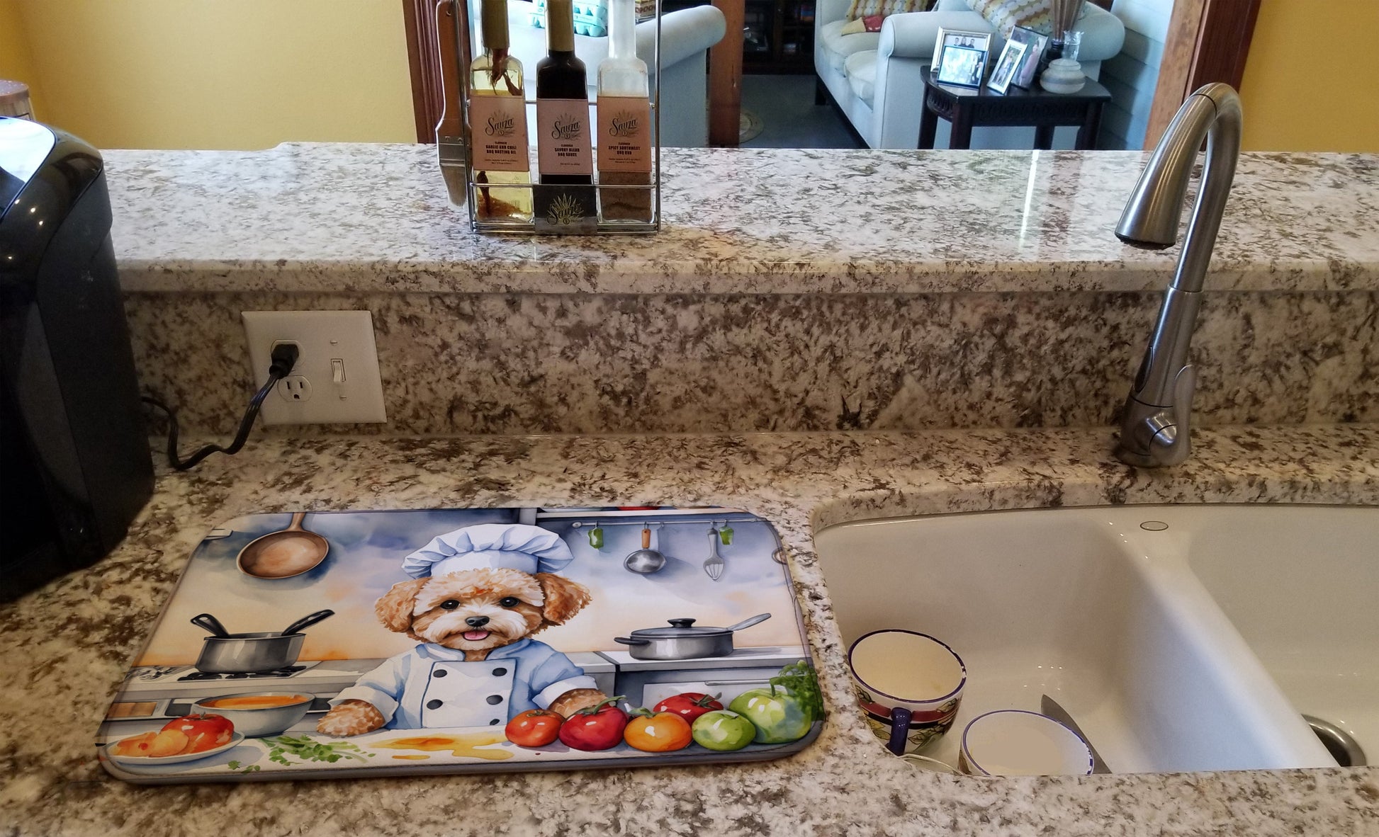 Maltipoo The Chef Dish Drying Mat Caroline's Treasures