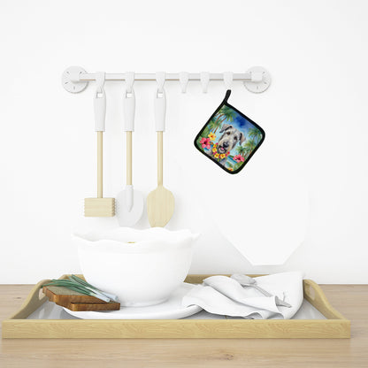 Irish Wolfhound Luau Pair of Pot Holders Caroline's Treasures