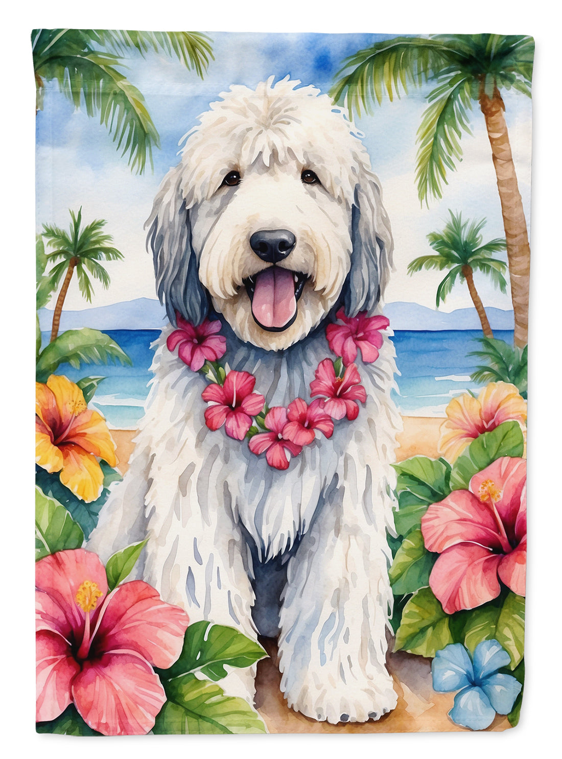 Komondor Luau House Flag Caroline's Treasures