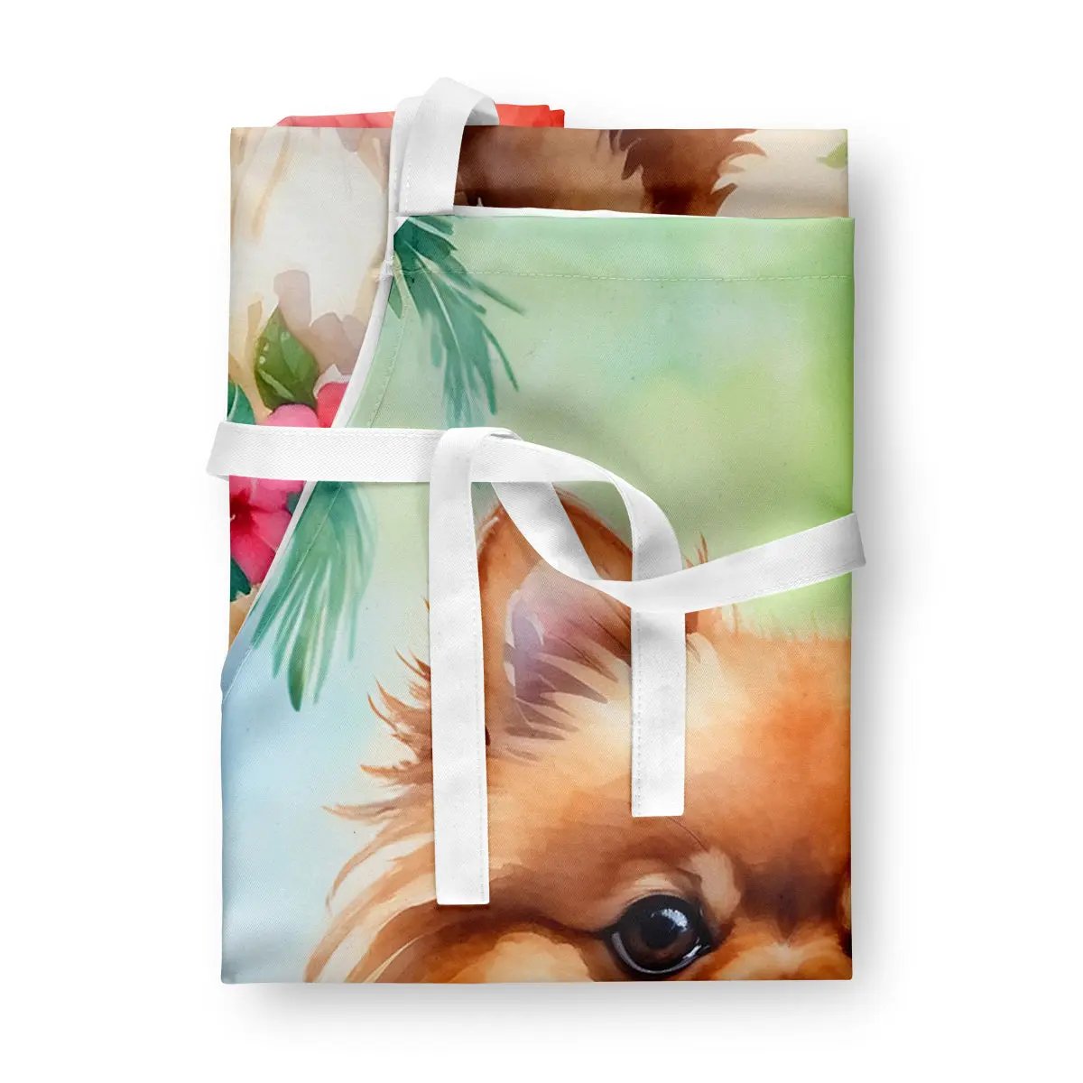 Pomeranian Luau Apron - Vivid Treasure Zone