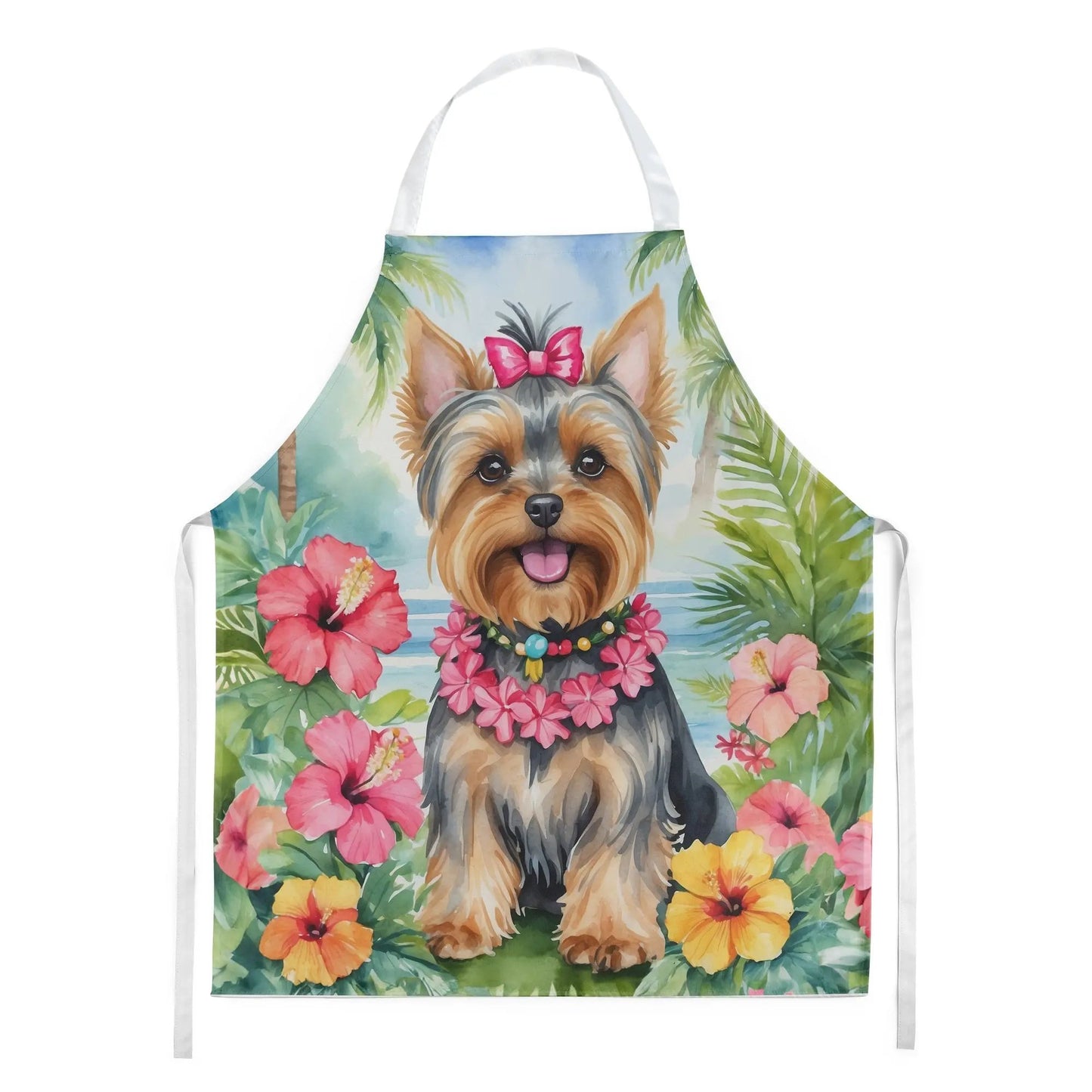 Yorkshire Terrier Luau Apron - Vivid Treasure Zone