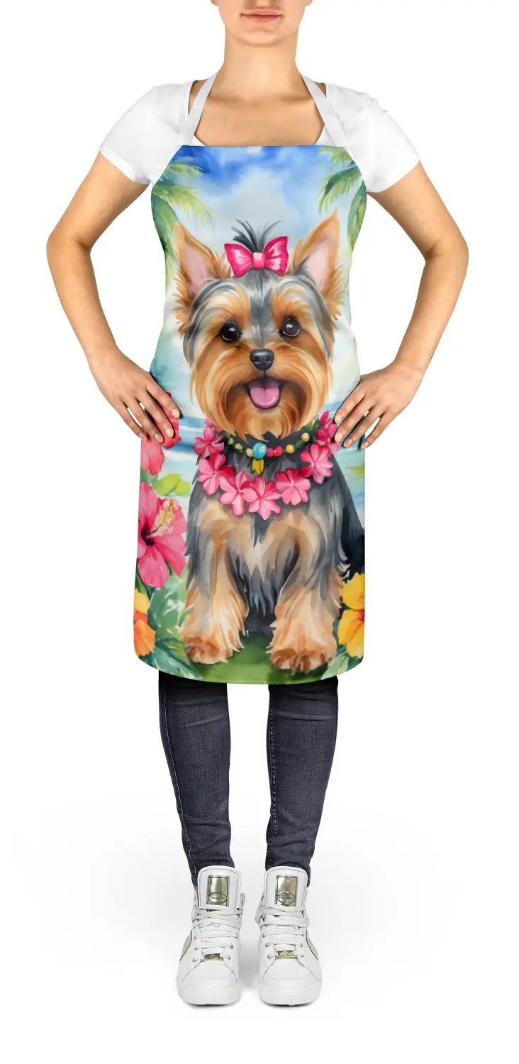 Yorkshire Terrier Luau Apron - Vivid Treasure Zone