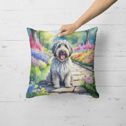 Bergamasco Sheepdog Spring Path Throw Pillow Caroline's Treasures
