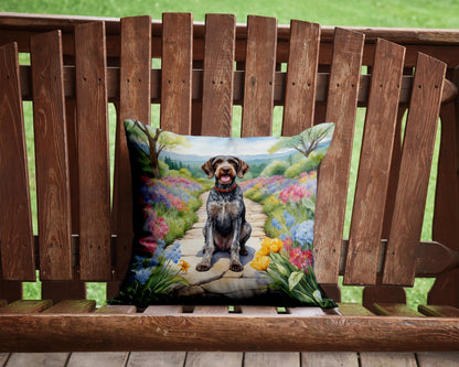 German Wirehaired Pointer Spring Path Throw Pillow Caroline's Treasures