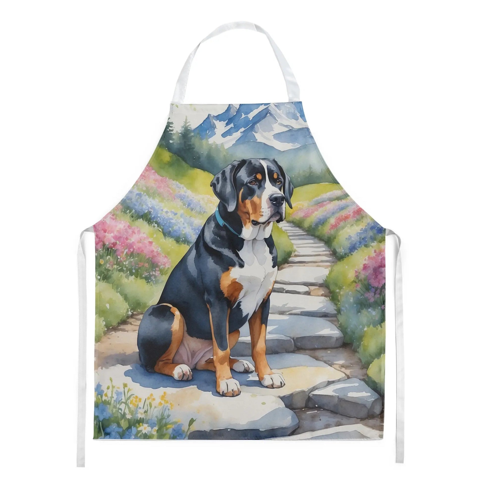 Greater Swiss Mountain Dog Spring Path Apron - Vivid Treasure Zone