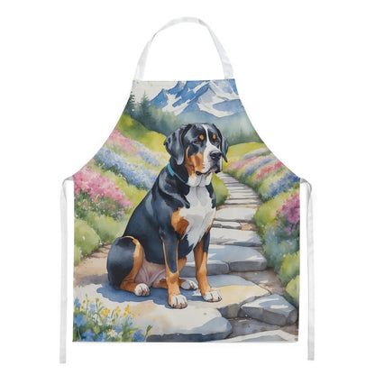 Greater Swiss Mountain Dog Spring Path Apron - Vivid Treasure Zone