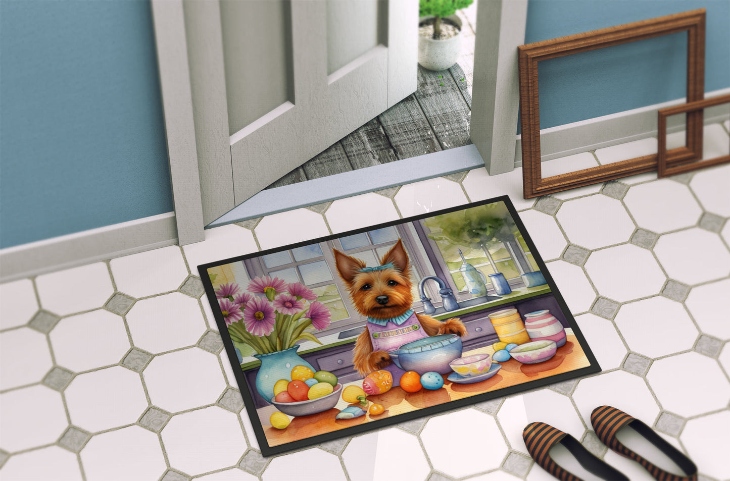 Decorating Easter Australian Terrier Doormat Caroline's Treasures