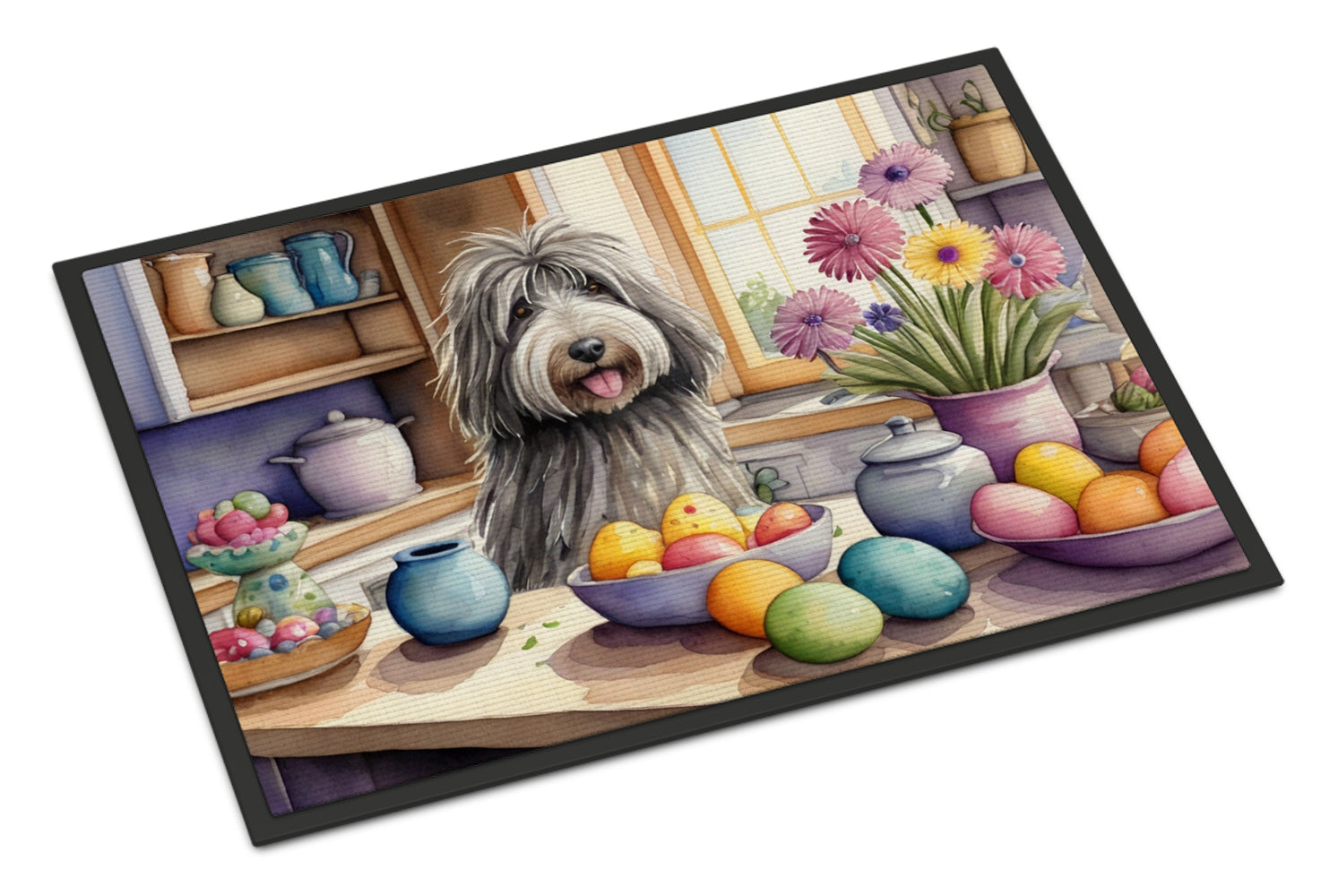 Decorating Easter Bergamasco Sheepdog Doormat Caroline's Treasures