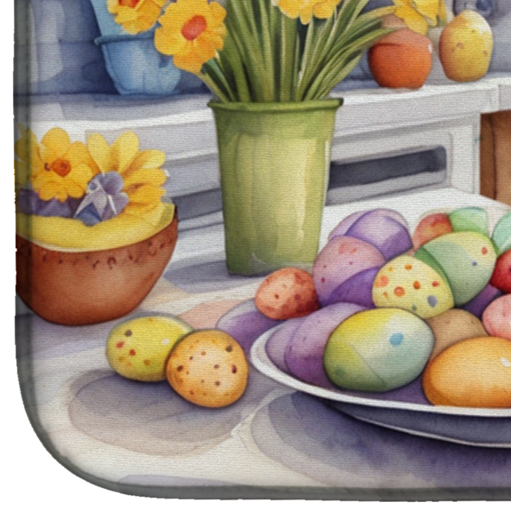 Decorating Easter Black and Tan Coonhound Dish Drying Mat Caroline's Treasures