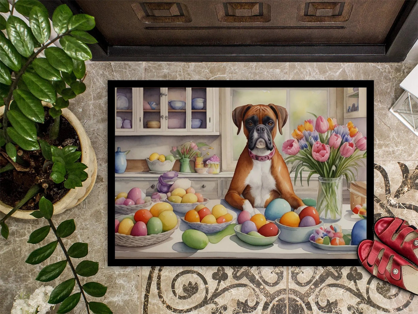 Decorating Easter Boxer Doormat - Vivid Treasure Zone