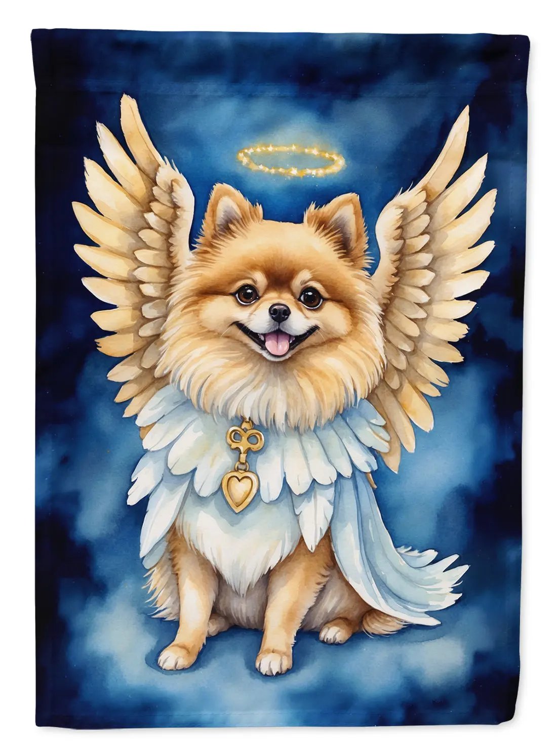 Pomeranian My Angel House Flag-0
