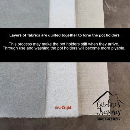 Chausie Cat By the Christmas Tree Pair of Pot Holders-3