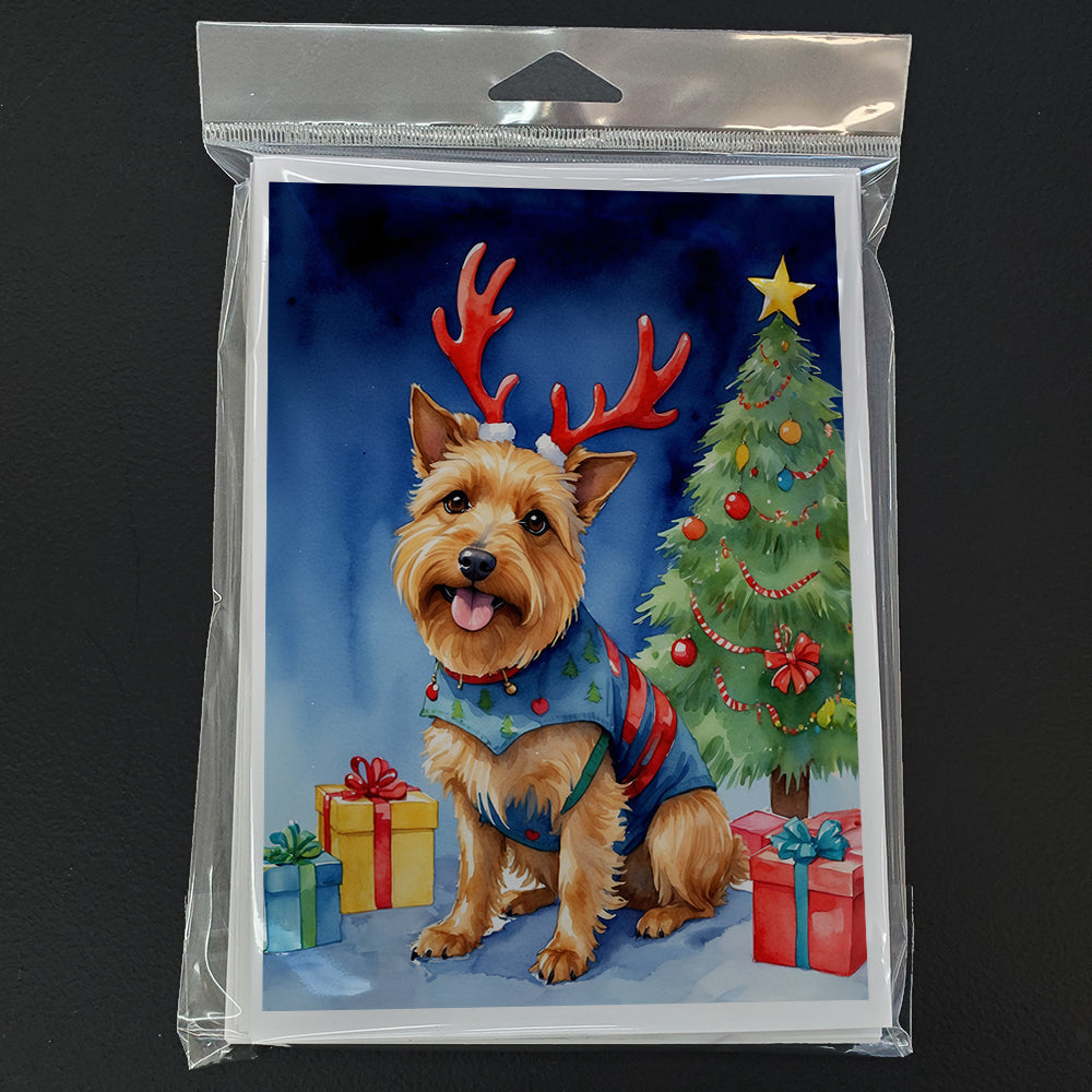 Australian Terrier Christmas Reindeer Greeting Cards Pack of 8-2