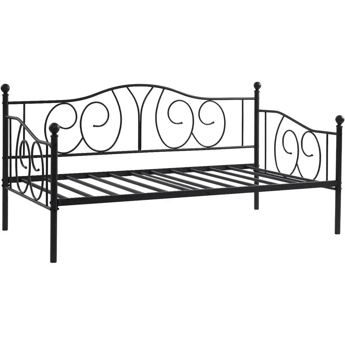 Twin size French Country Style Black Metal Day Bed Frame FastFurnishings