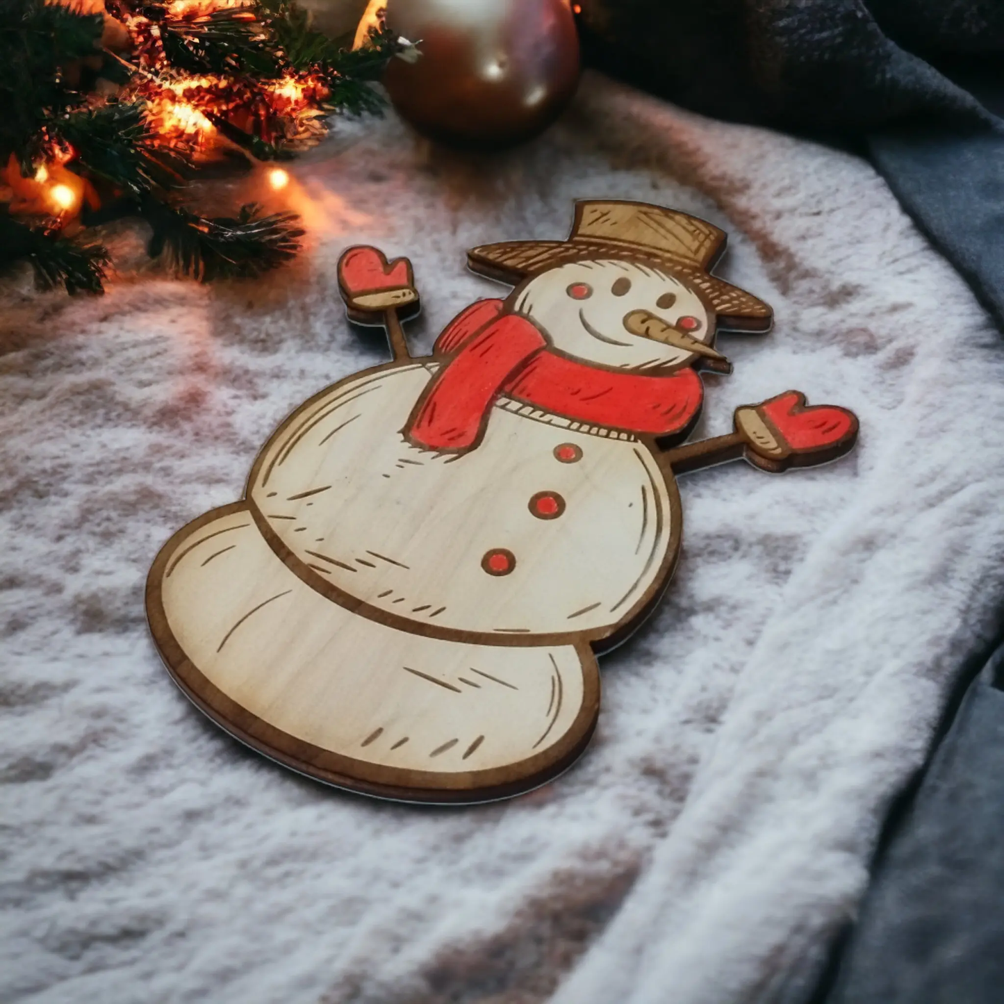 Snowman Wooden Christmas Decoration - Home Decor Studio Rima