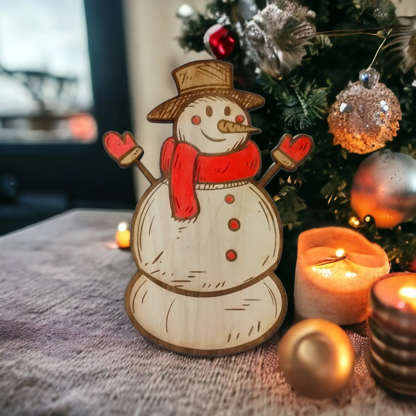 Snowman Wooden Christmas Decoration - Home Decor Studio Rima